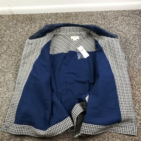 NWT Maeve Anthropologie Jacket Tweed Faux Fur Collar Houndstooth Womens XL $158 - Picture 4 of 12